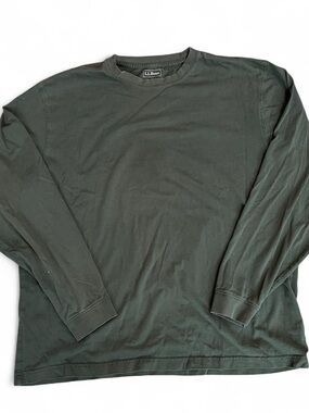 L.L. Bean Long-Sleeve Crewneck Shirt in Forest Green